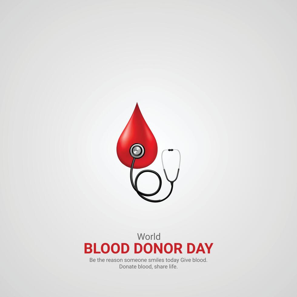 World Blood Donor Day. world Blood Donor Day creative ads design june 14. , illustration, 3d vector