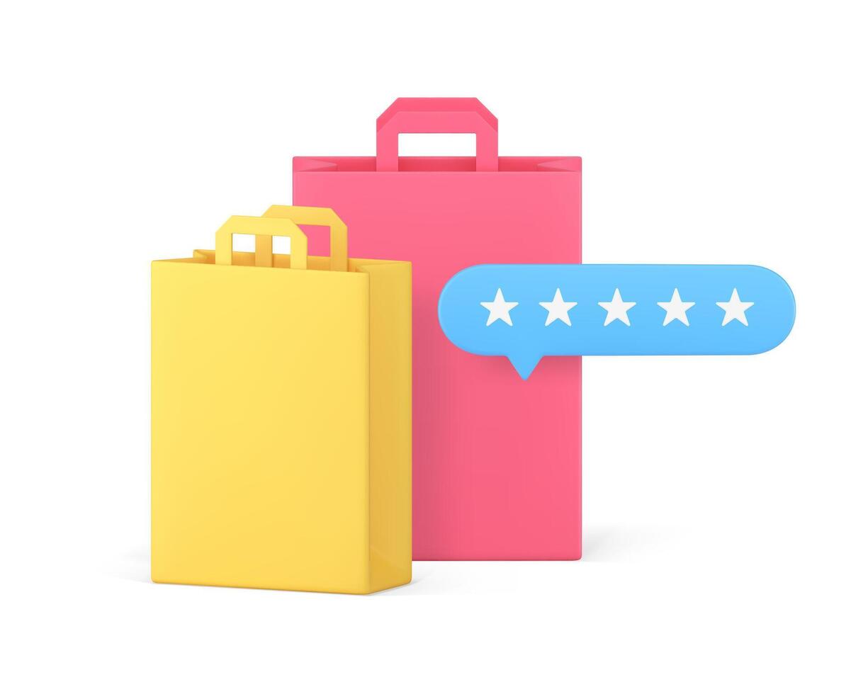 Best shopping rating customer review evaluation recommendation 3d icon realistic vector