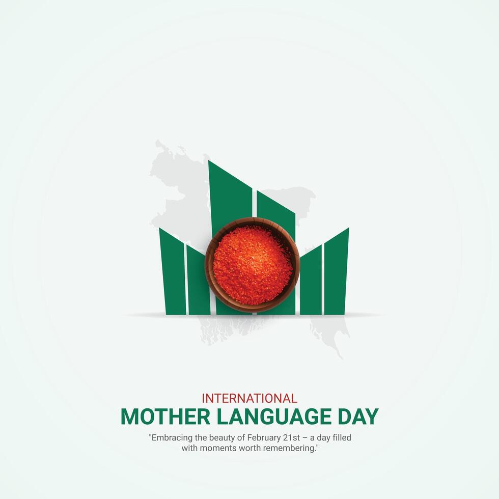 International Mother Language Day creative ads. 21 February Mother Language Day of Bangladesh. poster, banner illustration . 3D vector