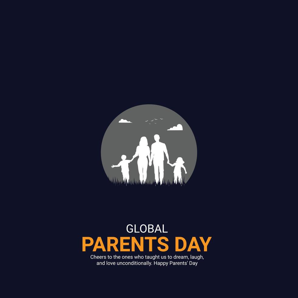 global parent's day. parent's day creative ads design Jun 1 . social media poster, , 3D illustration. vector