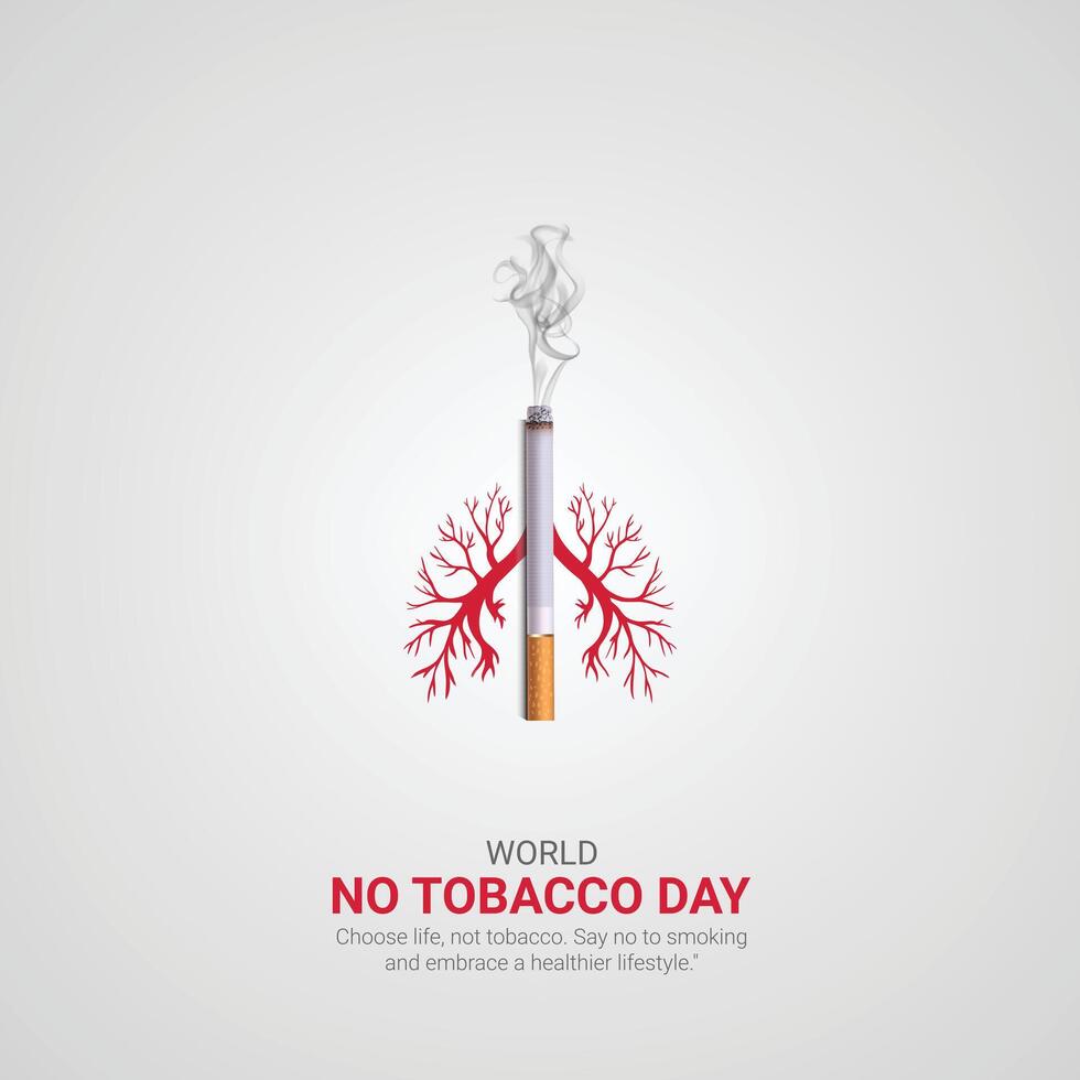 World No-Tobacco Day. World No-Tobacco Day creative ads design MMay 31. , 3D illustration. vector