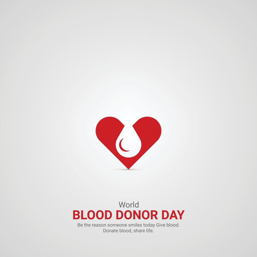 mundo sangre donante día. mundo sangre donante día creativo anuncios diseño junio 14 , ilustración, 3d vector