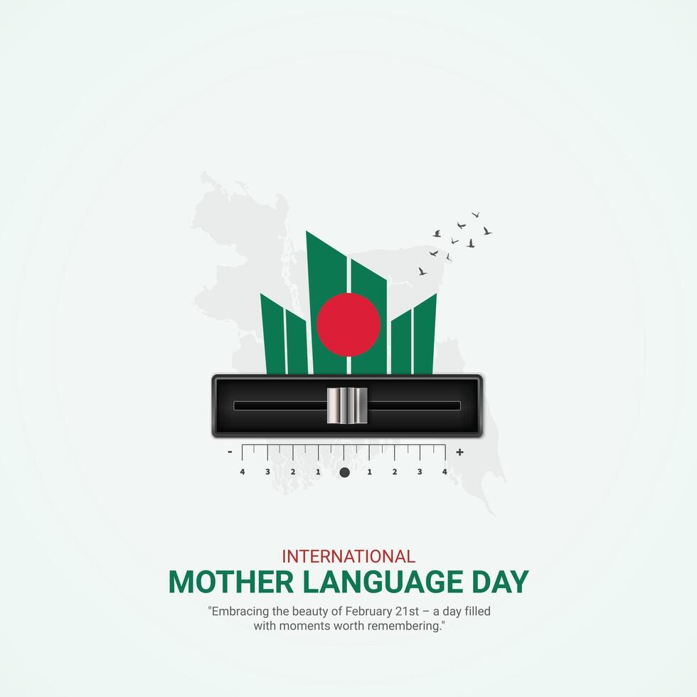 International Mother Language Day creative ads. 21 February Mother Language Day of Bangladesh. poster, banner illustration . 3D vector