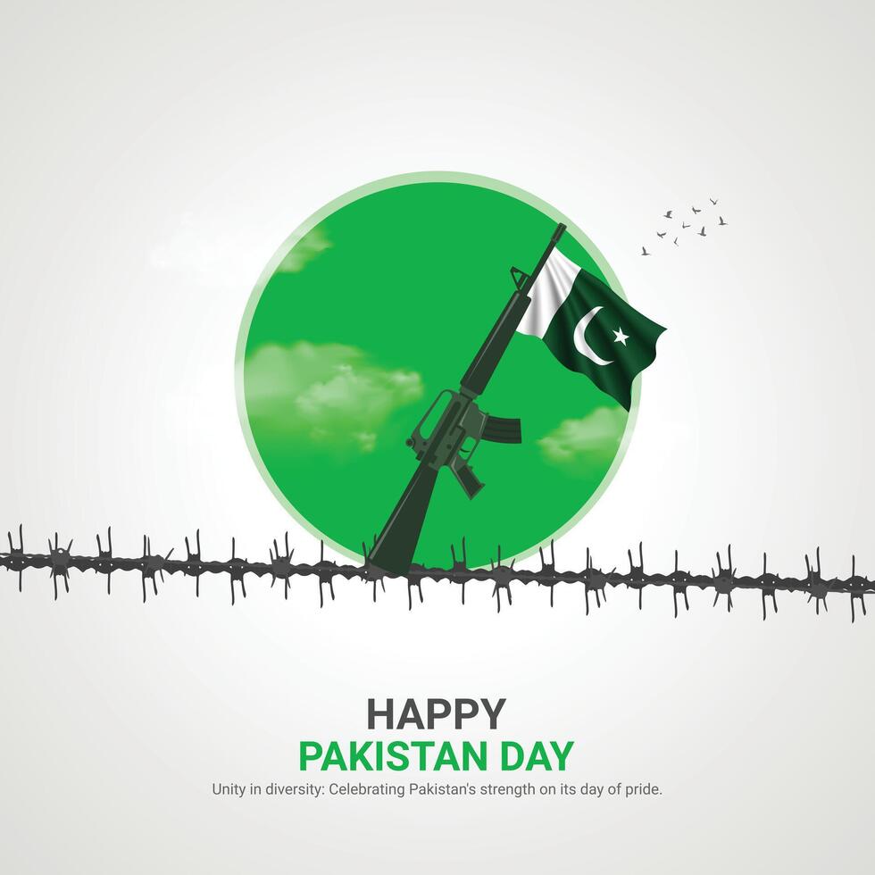 pakistan resolution day. pakistan resolution day creative ads design. post, , 3D illustration. vector
