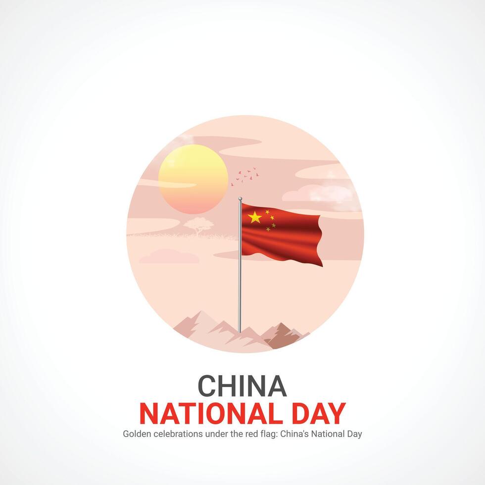china national day. china national day creative ads design 1 Oct . , 3D illustration. vector