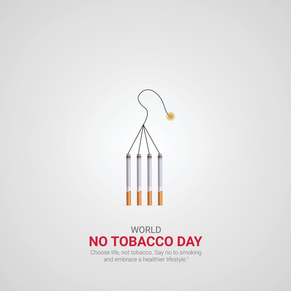 World No-Tobacco Day. World No-Tobacco Day creative ads design MMay 31. , 3D illustration. vector