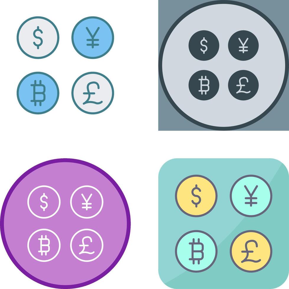 Currency Symbols Icon Design vector