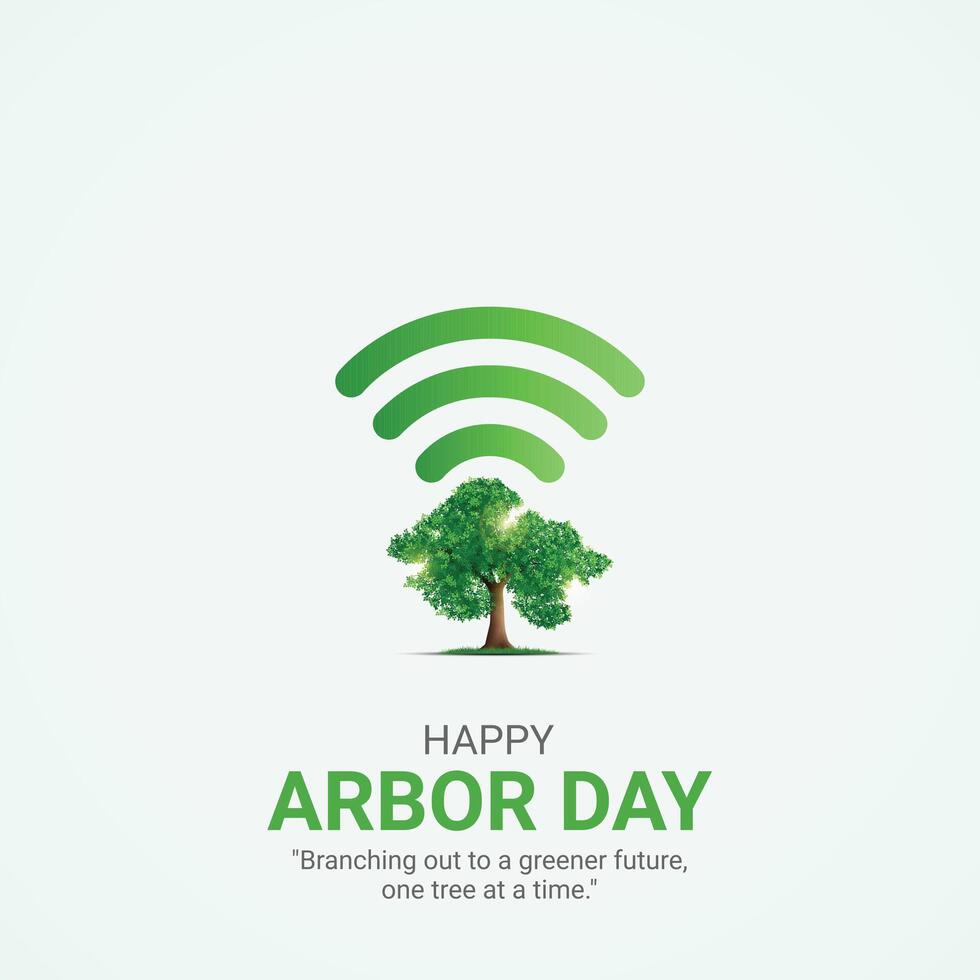 happy arbor day. arbor day creative ads design April 25. social media poster, , 3D illustration. vector