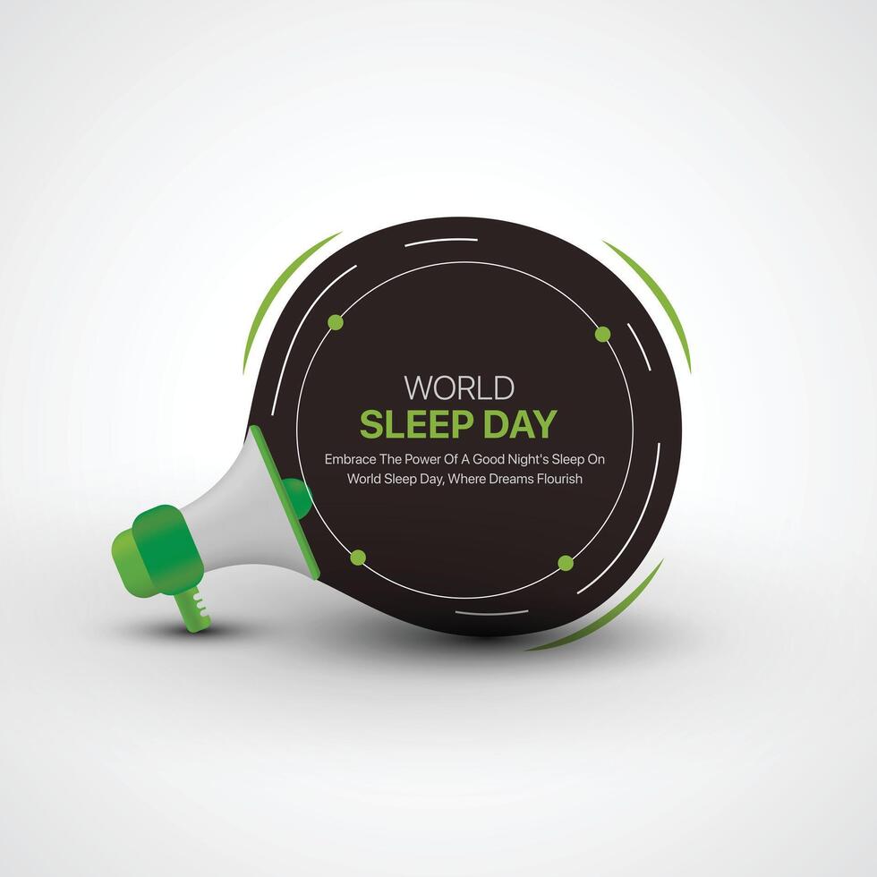 World sleep day. sleep day creative ads design March 15. social media poster, , 3D illustration. vector