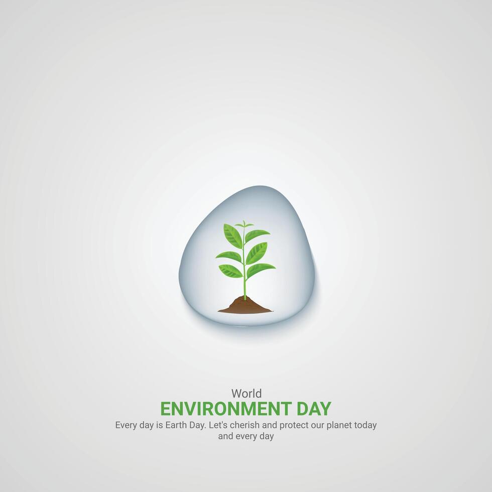 World environment day. World environment day creative ads. June 5 poster, banner illustration . 3D vector