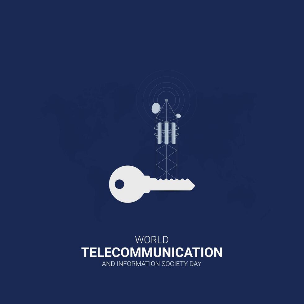 World Telecommunication day. World Telecommunication day creative ads design. social media post, , 3D illustration. vector