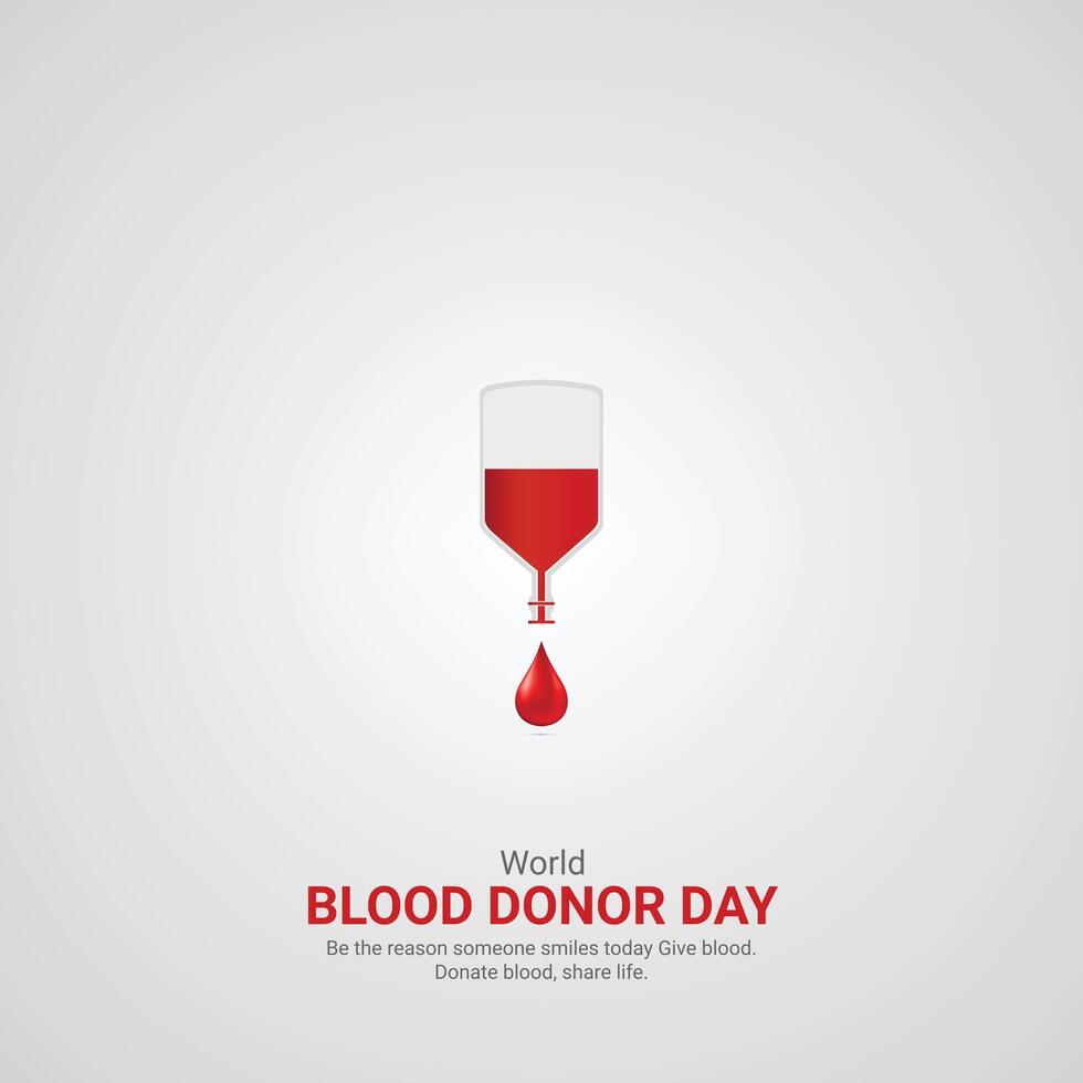 World Blood Donor Day. world Blood Donor Day creative ads design june 14. , illustration, 3d vector