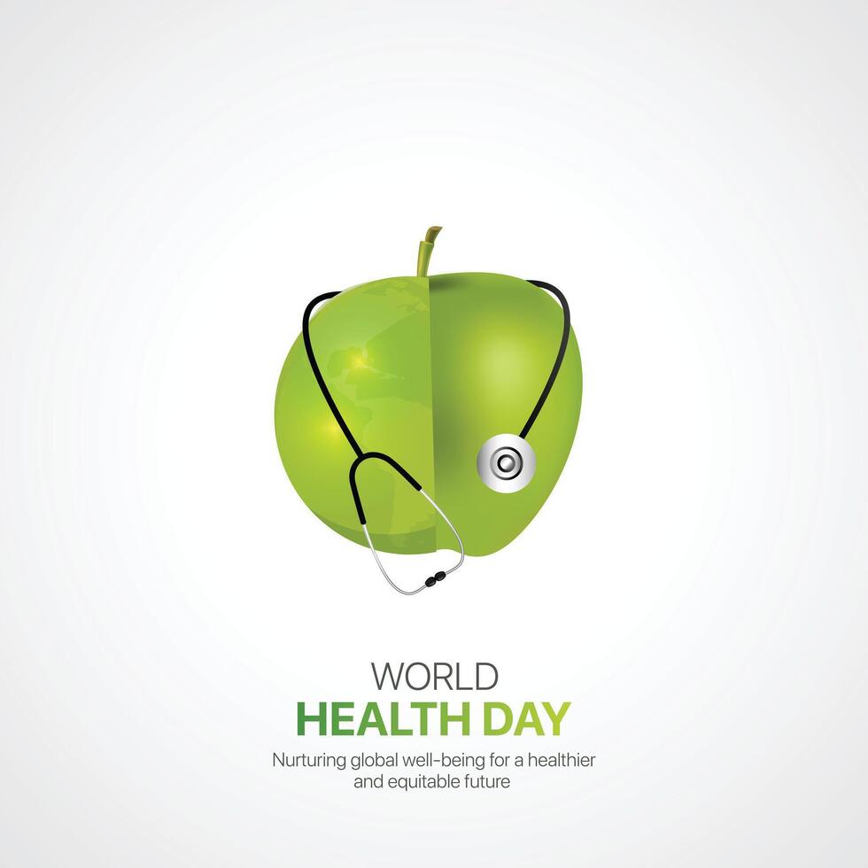 world health day. world health day creative ads design April 7. social media poster, , 3D illustration. vector