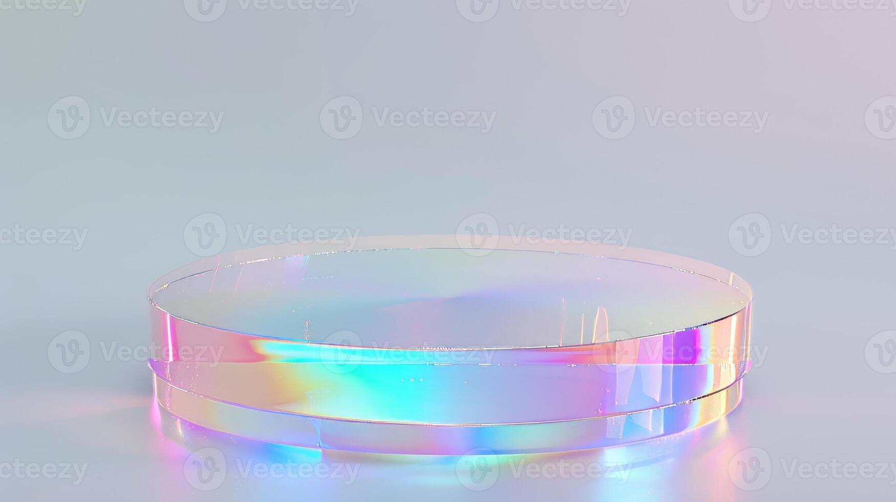 A clear, colorful, and shiny object with a rainbow effect photo