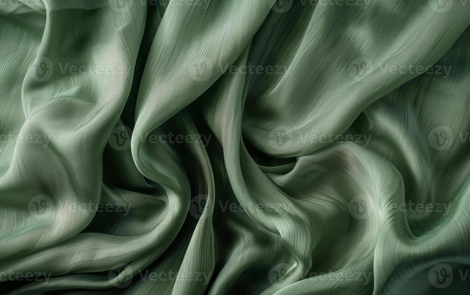 A green piece of fabric with a zigzag pattern photo