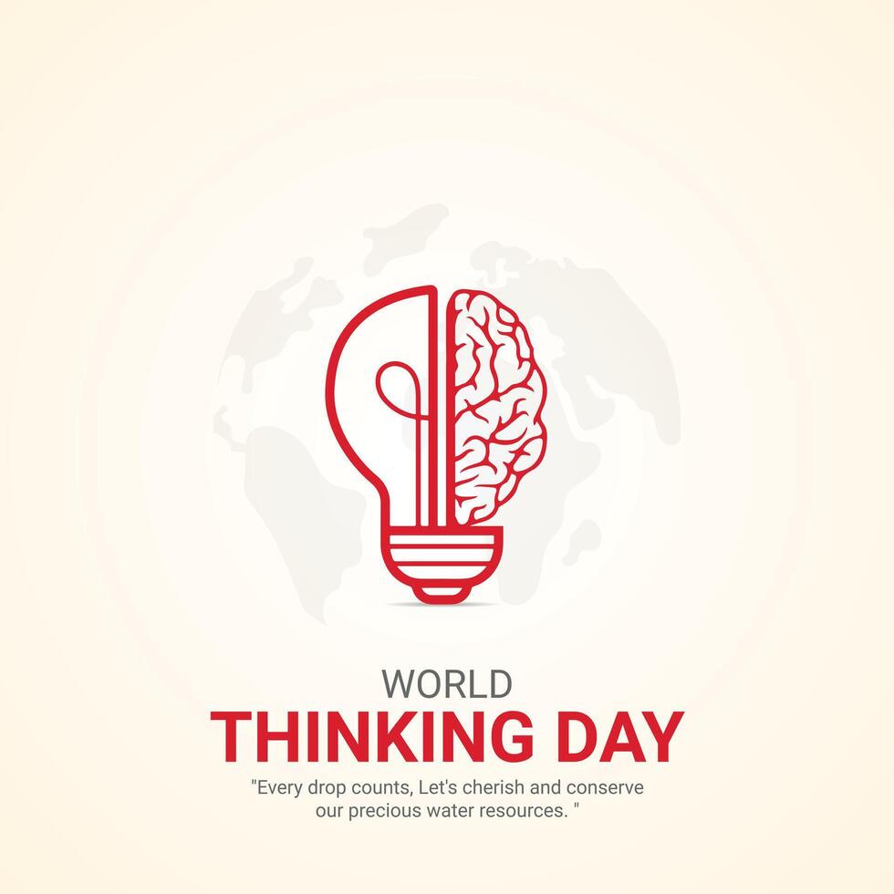 World Thinking Day. World Thinking Day creative ads design Feb 22 . social media poster, , 3D illustration. vector