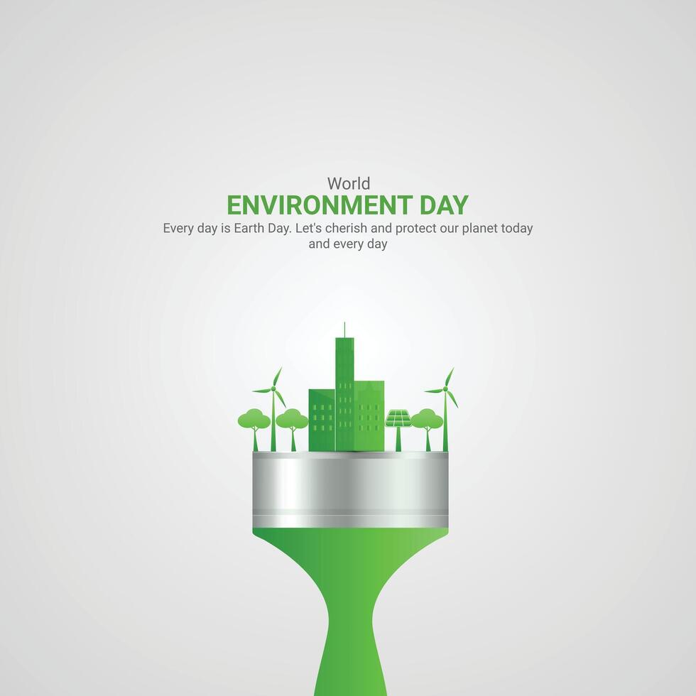 World environment day. World environment day creative ads. June 5 poster, banner illustration . 3D vector