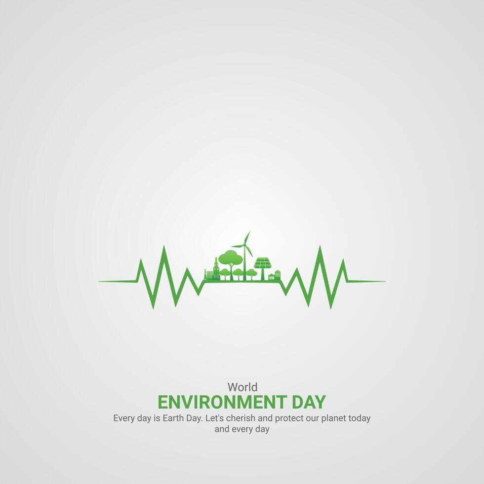World environment day. World environment day creative ads. June 5 poster, banner illustration . 3D vector