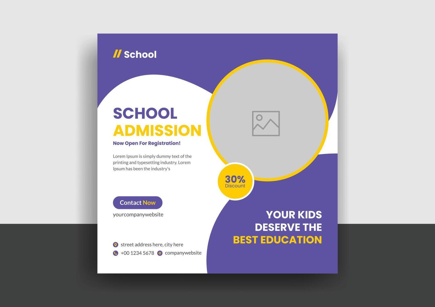 School admission social media post web banner template vector
