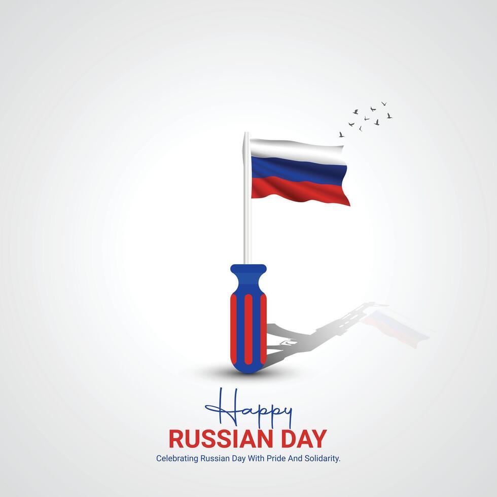 russian independence day. russian independence day creative ads design, 12 june. social media poster, , 3D illustration. vector