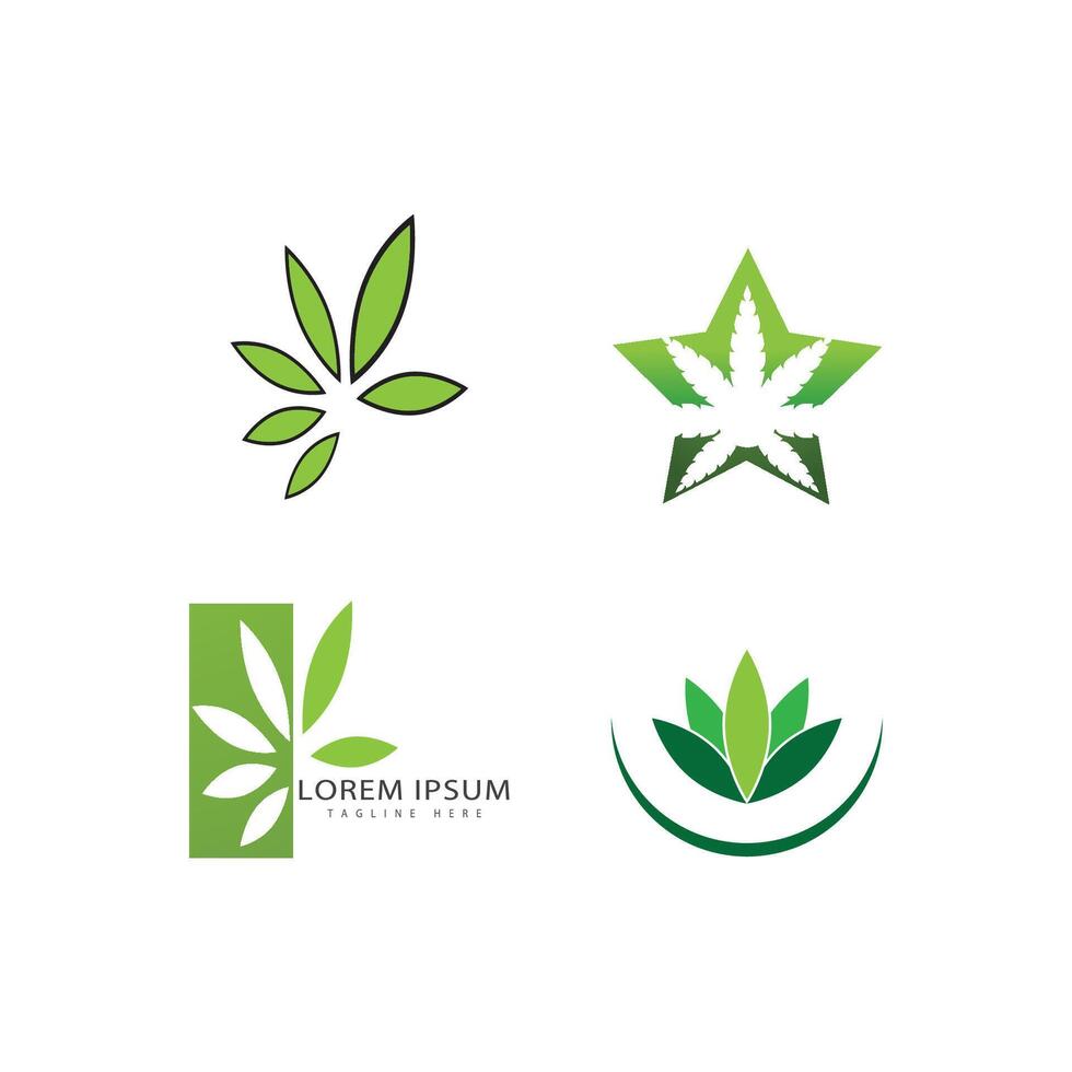 Cannabis logo template symbol design vector