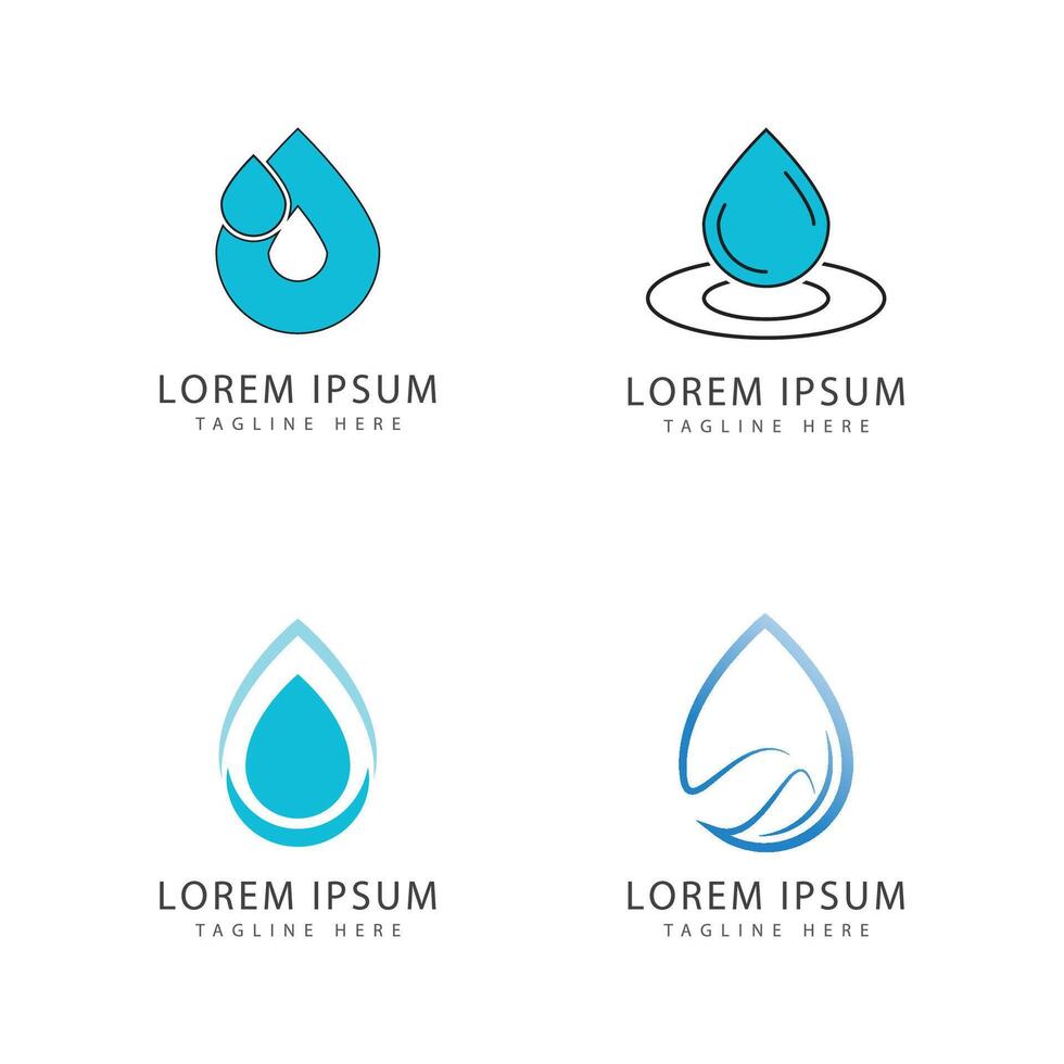agua soltar ilustración logo diseño vector
