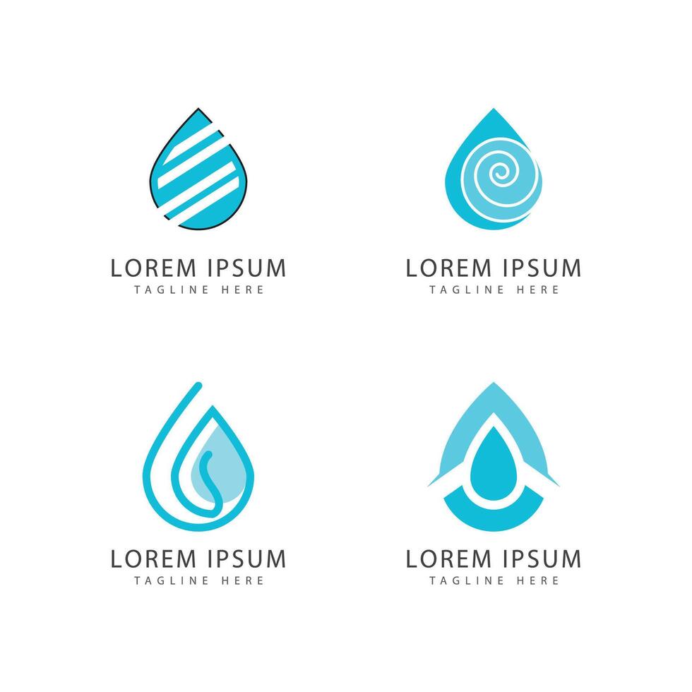 Water drop illustration logo design vector