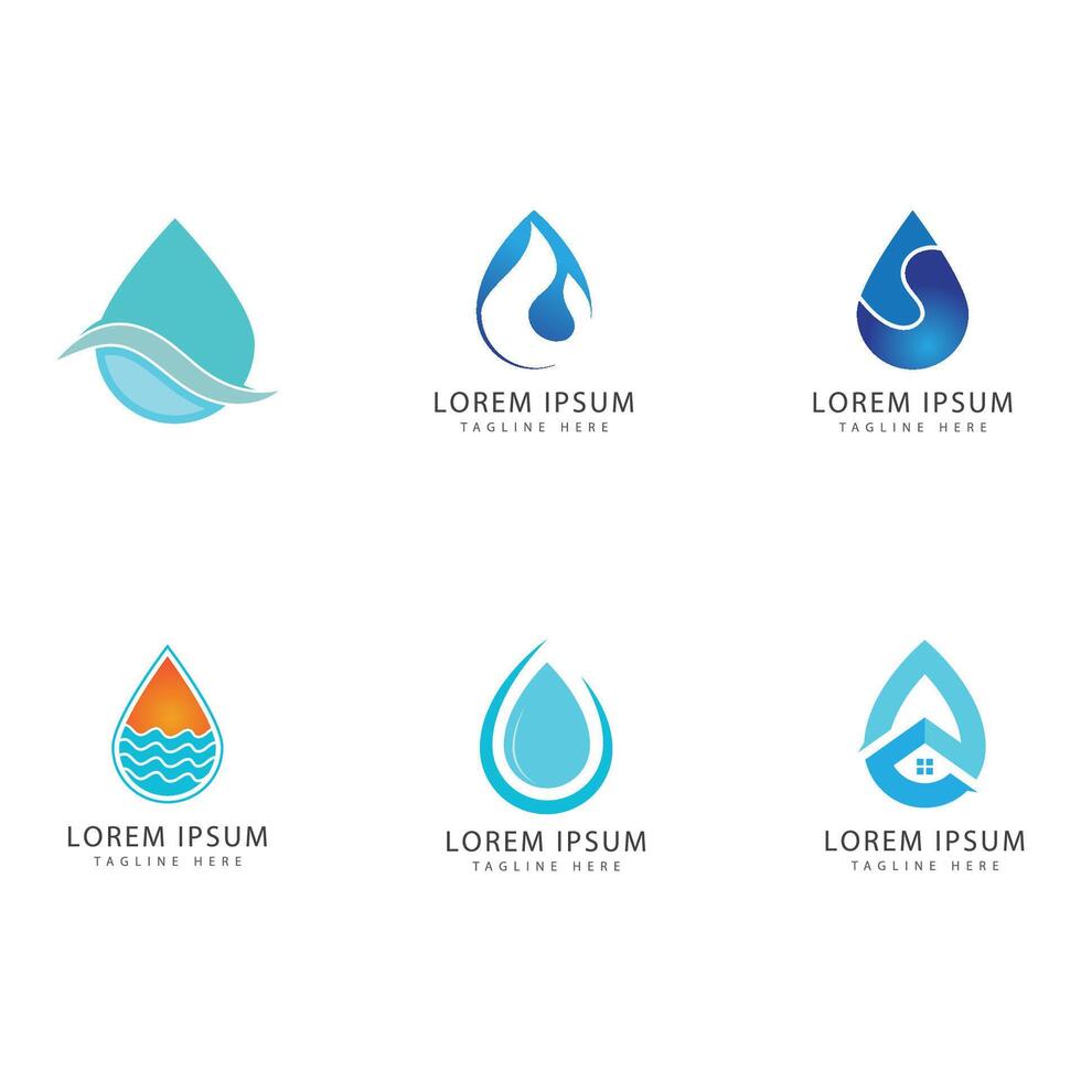 Water drop illustration logo design vector