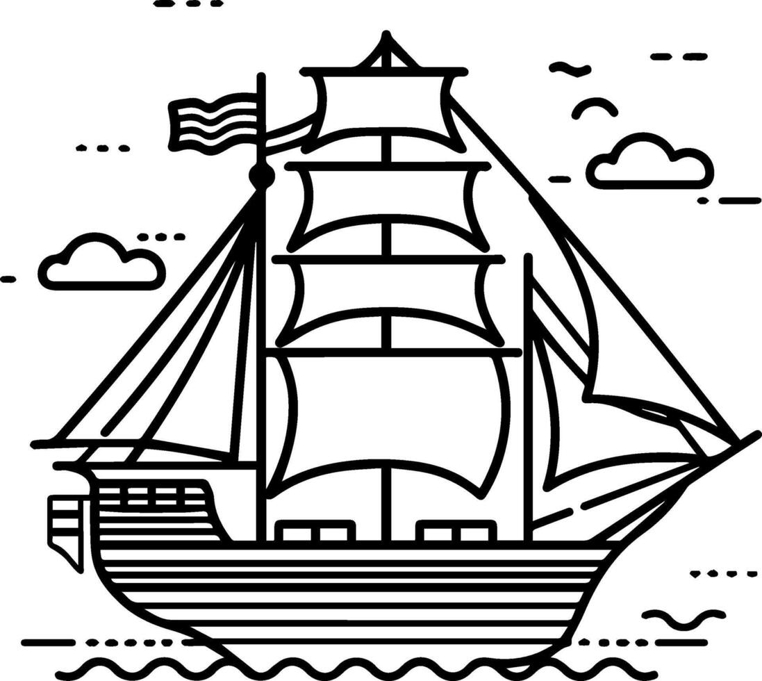 Sailboat icon style illustration vector
