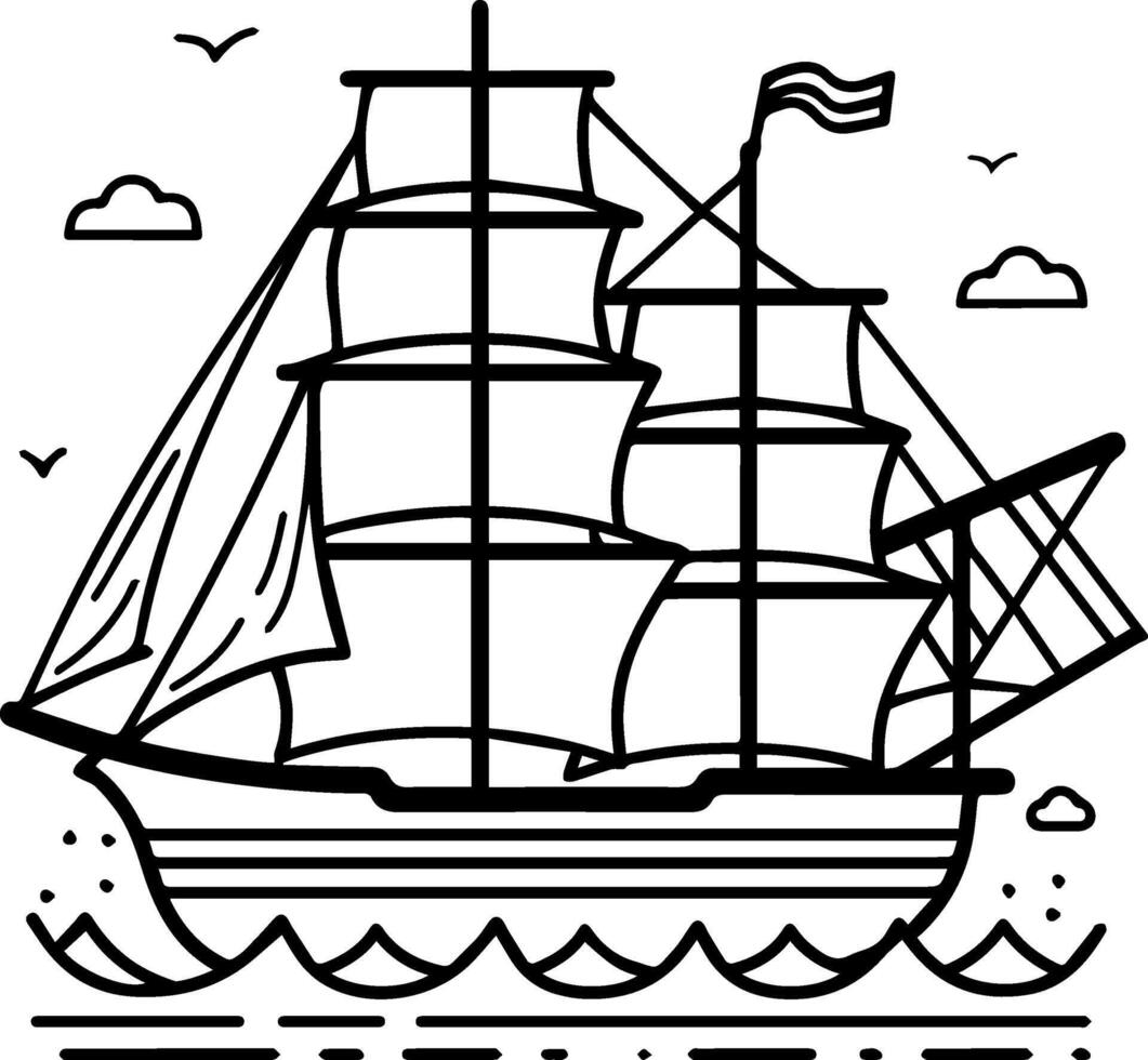 Sailboat icon style illustration vector