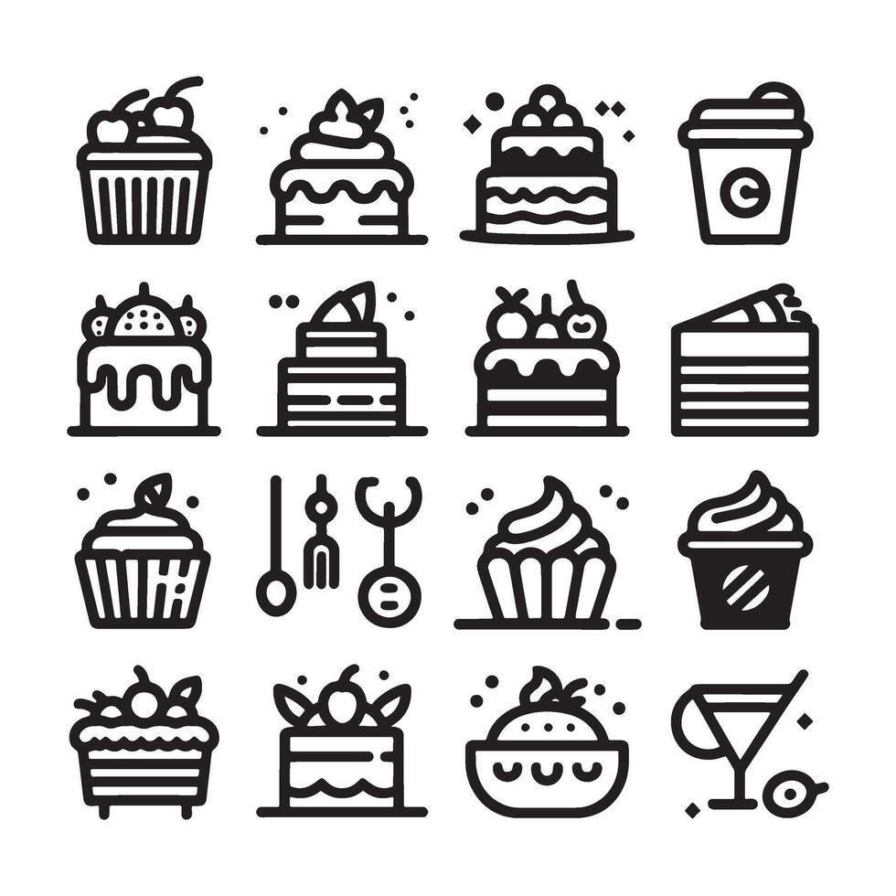 Cake Icon Set vector