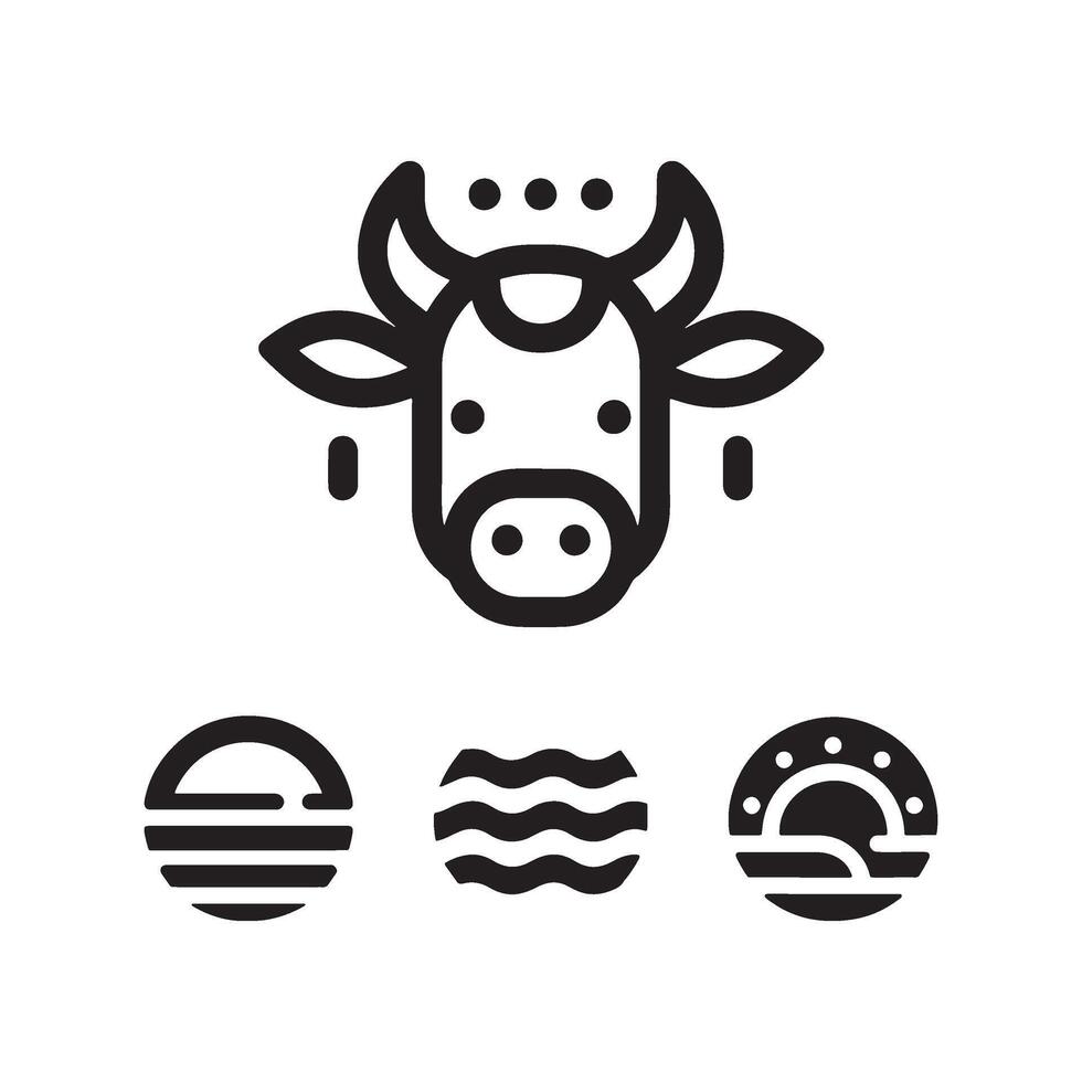 Cow Icon Set vector