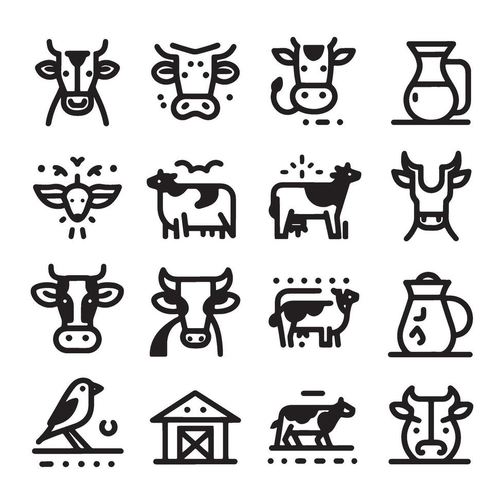 Cow Icon Set vector