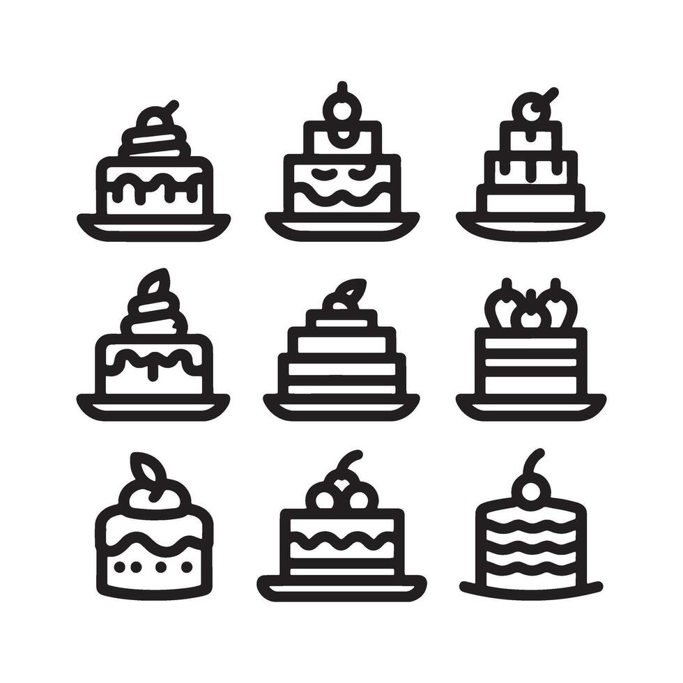 Cake Icon Set vector
