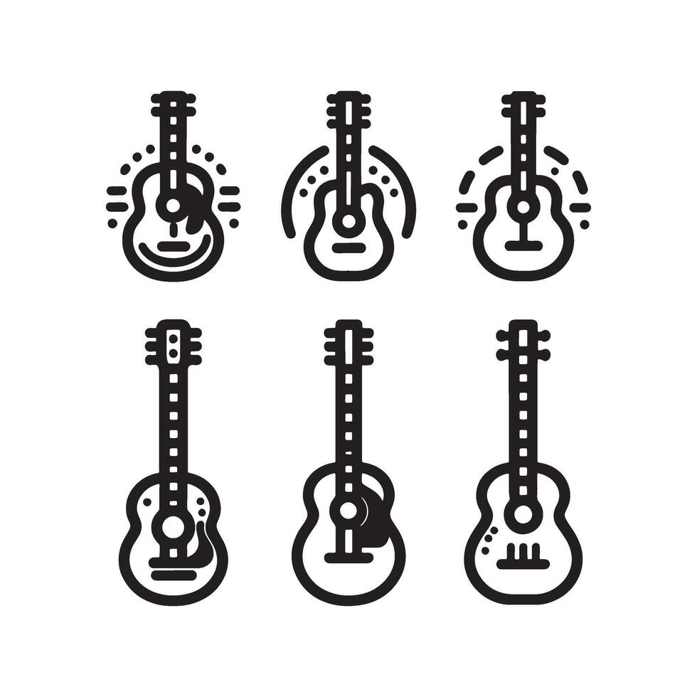 Guitar Icon Set vector