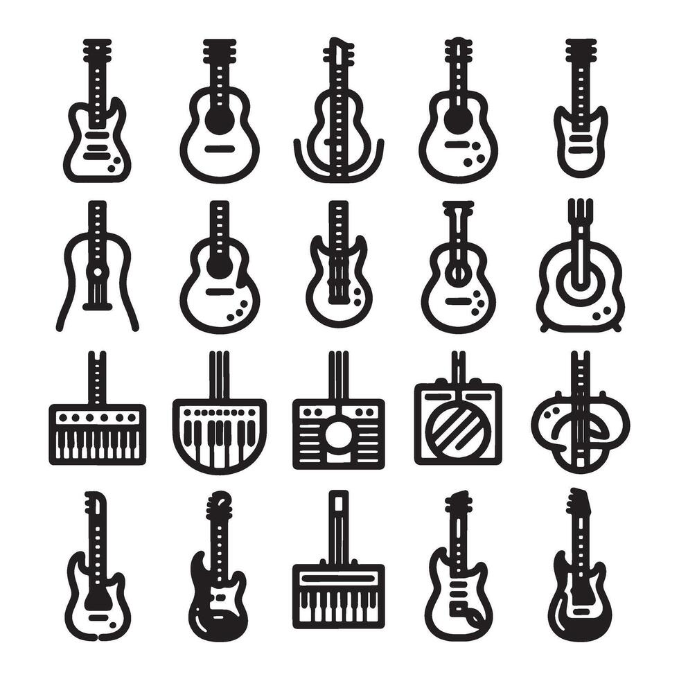 Guitar Icon Set vector