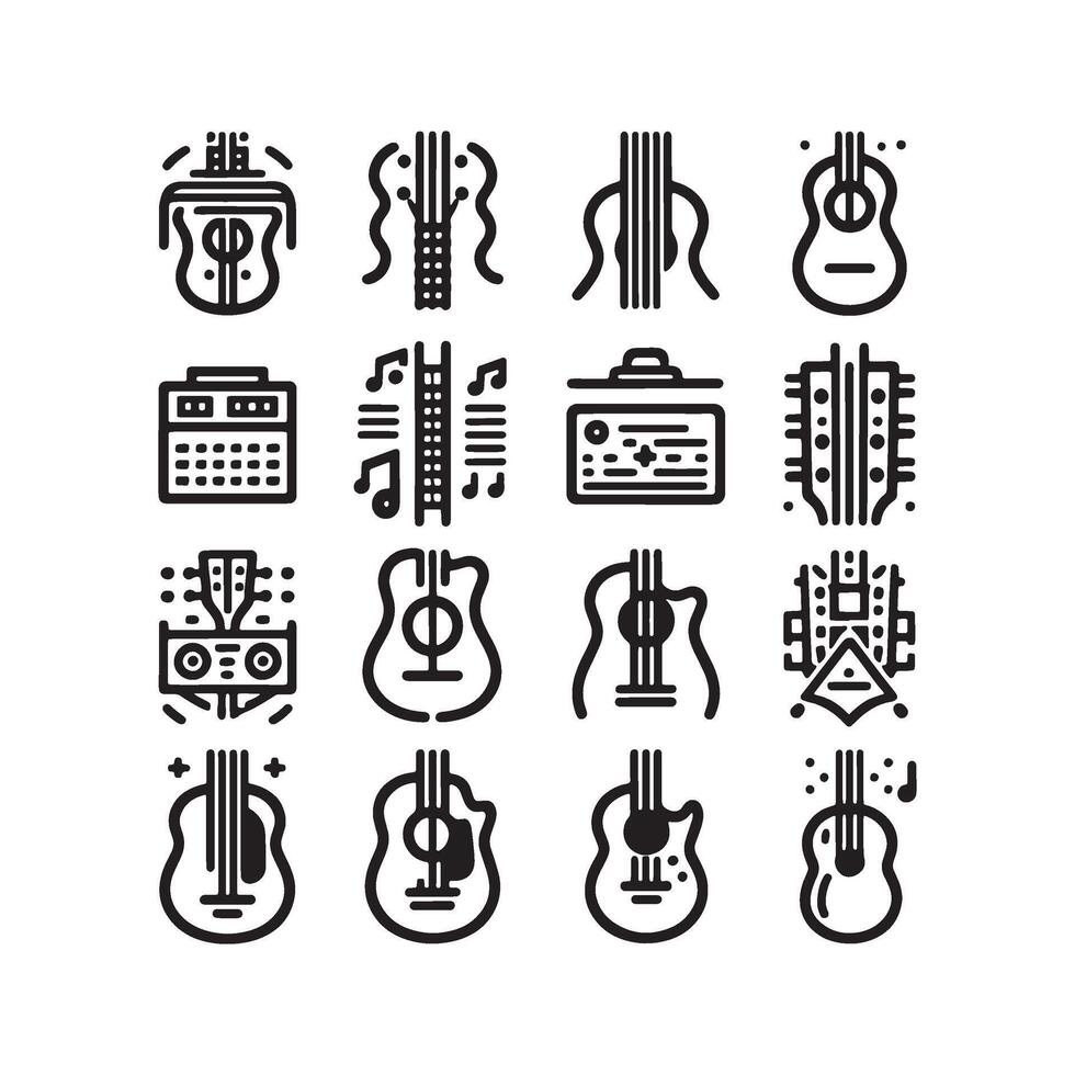 Guitar Icon Set vector