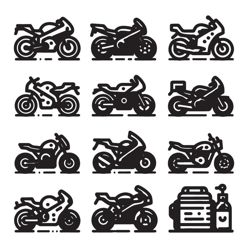 Motorbike Icon Set vector