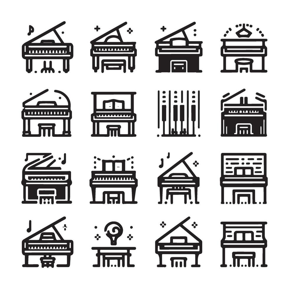 Piano Icon Set vector