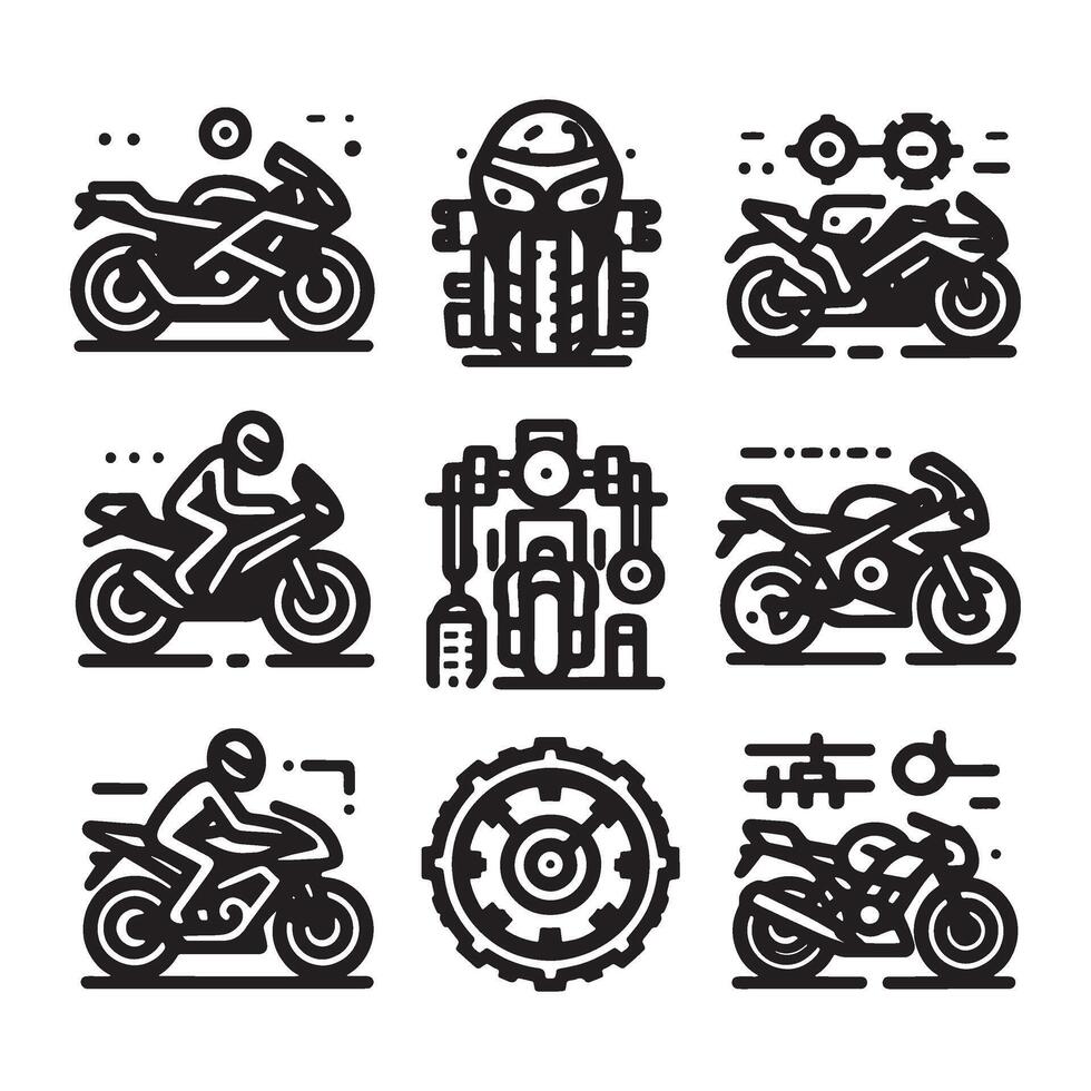 Motorbike Icon Set vector