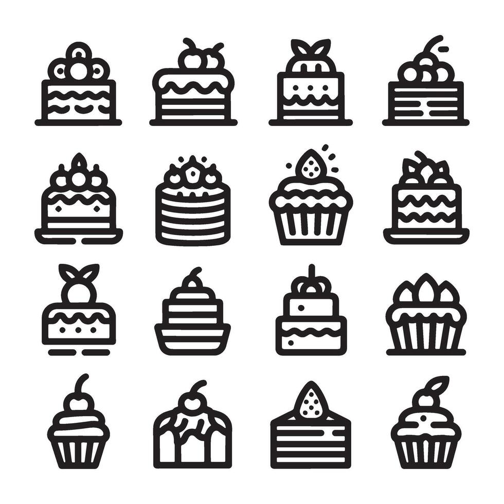 Cake Icon Set vector