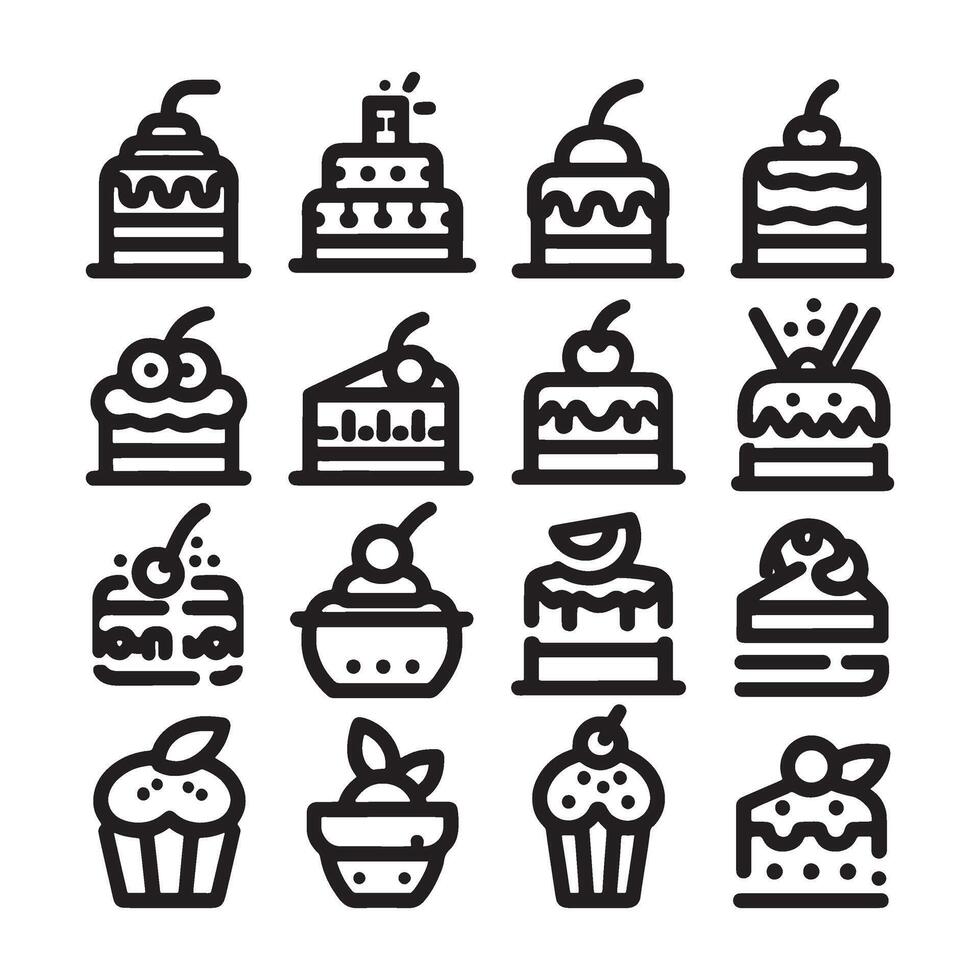 Cake Icon Set vector