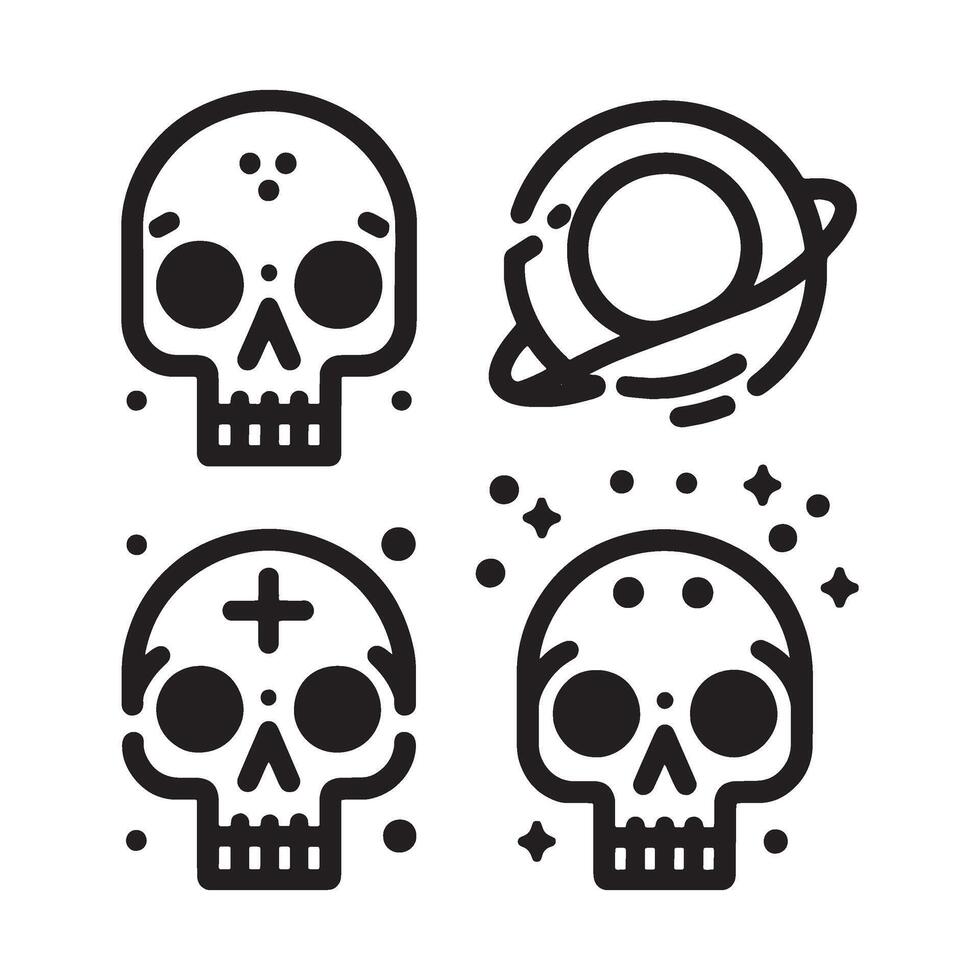 Skull Icon Set vector