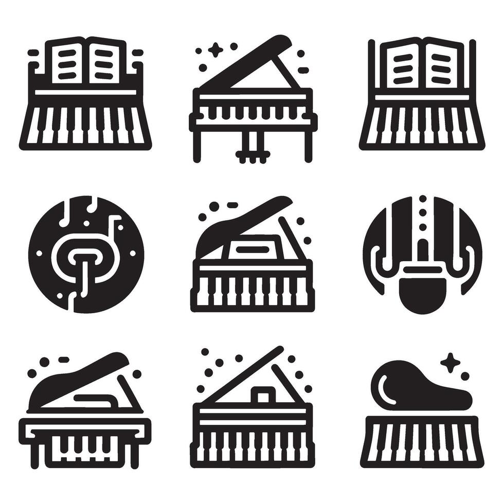 Piano Icon Set vector