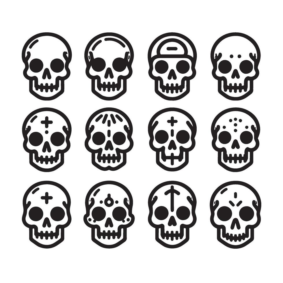 Skull Icon Set vector