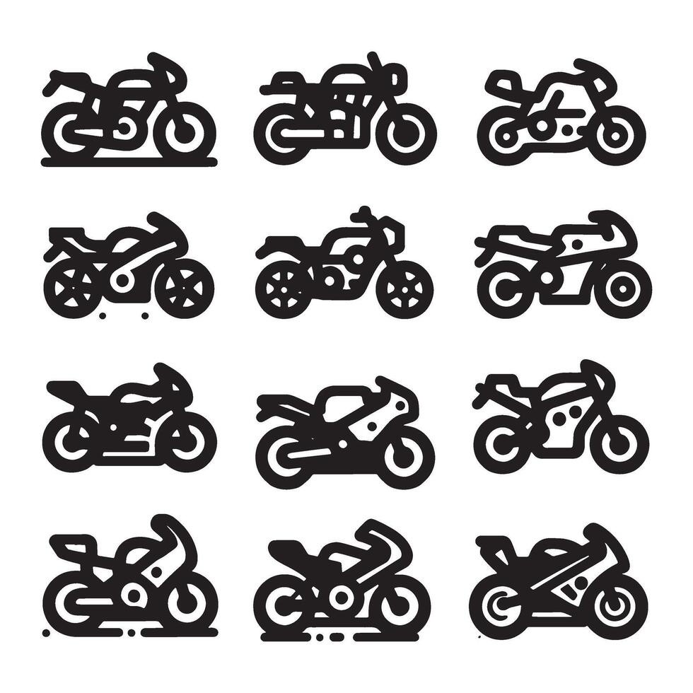 Motorbike Icon Set vector
