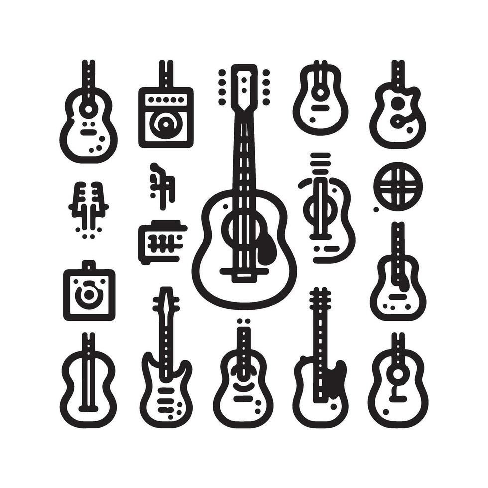 Guitar Icon Set vector