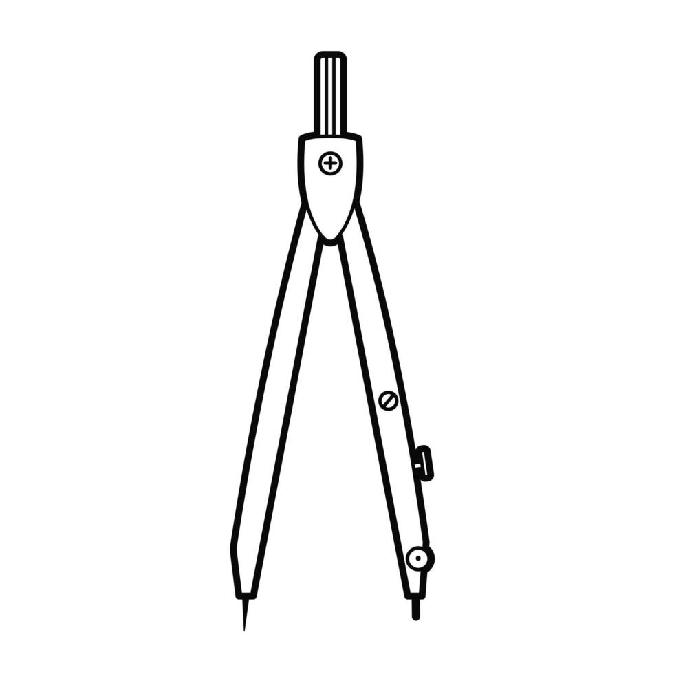 Drawing compass. Outline illustration vector