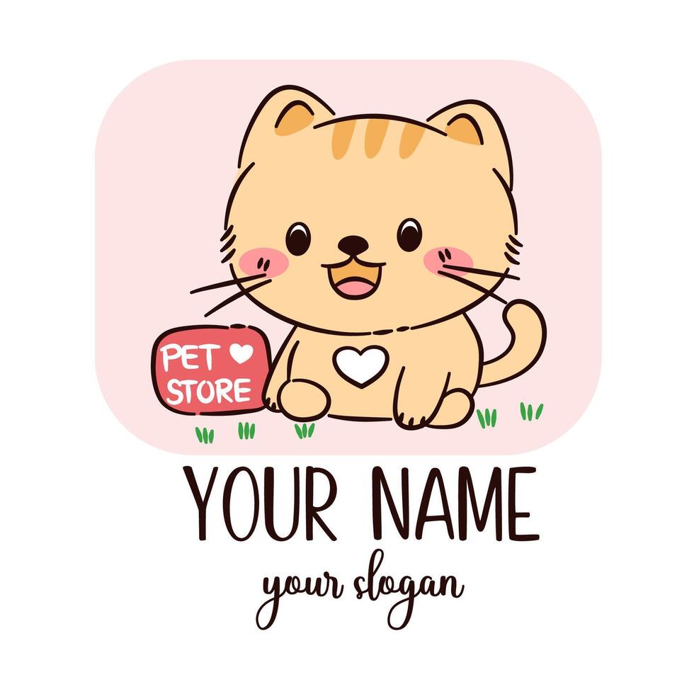 Pet Logo Design Template Flat Style vector