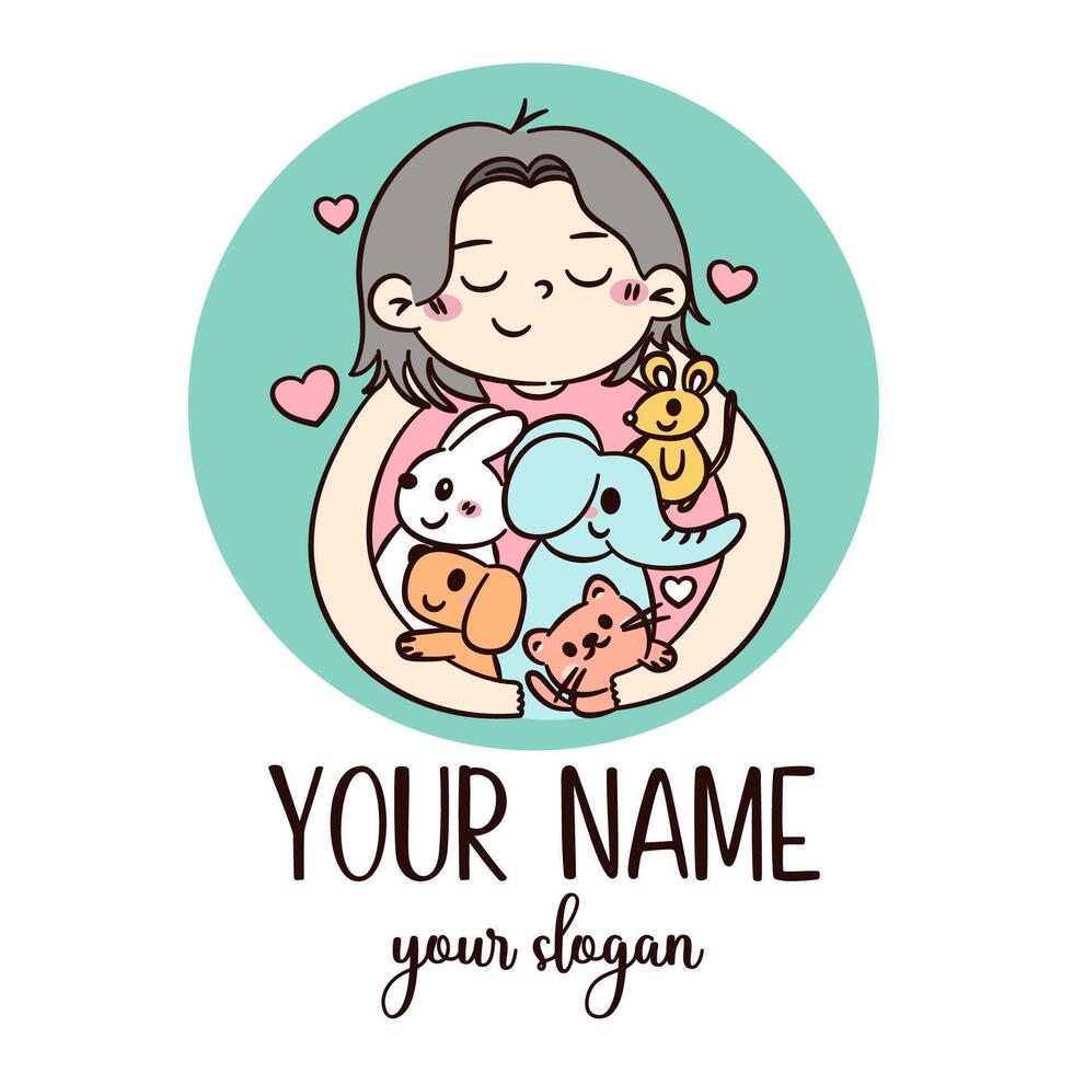 Pet Logo Design Template Flat Style vector